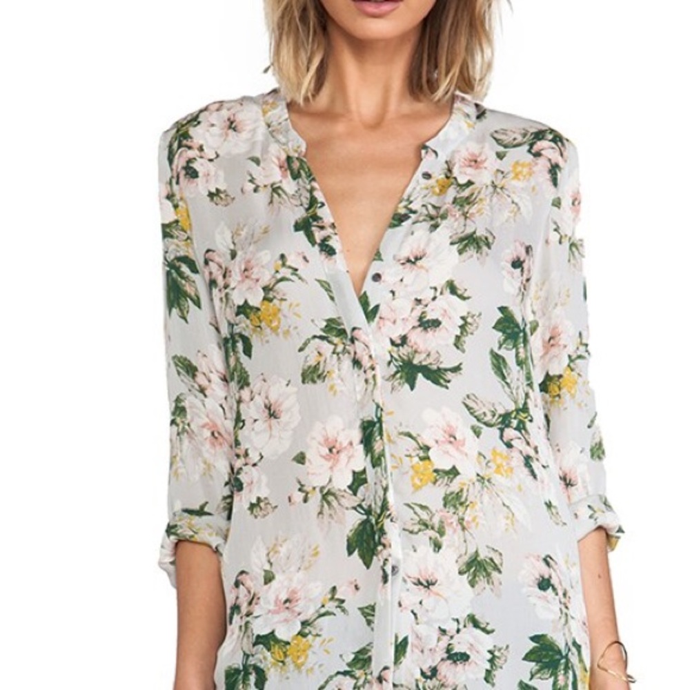 Joie Women's Silk cabbage rose Floral Print Top Blouse. Size small